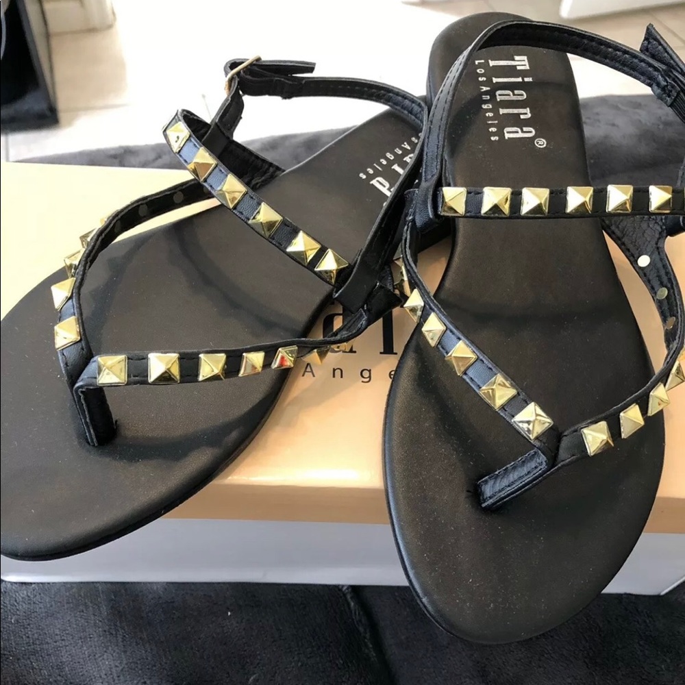 Tiara Studded Sandals Black Size 7.5 NIB